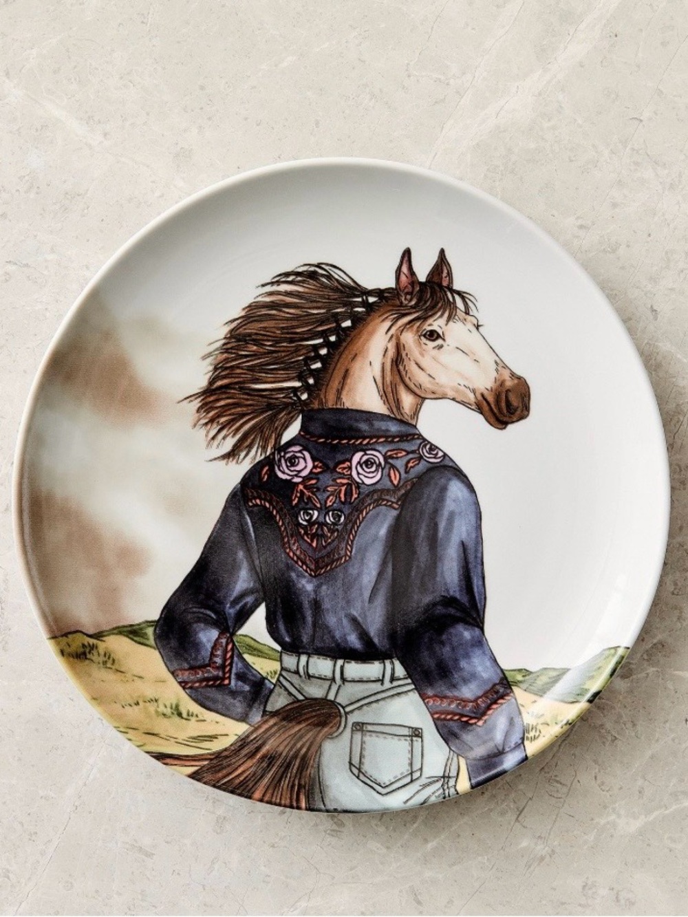 dapper animal west elm western horse plate